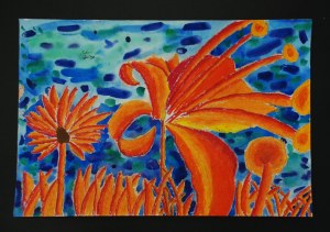 Georgia O'Keeffe Oil Pastel